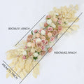 Champagne Pink Eucalyptus Leaves White Rose Artificial Flower Row Arrangement Wedding Table Centerpiece Floral Ball Party Props