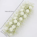 White Real Touch Gypsophila Baby Breath Artificial Flower Row Arrangement Wedding Table Centerpieces Floral Ball Window Display