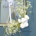 White Real Touch Gypsophila Baby Breath Artificial Flower Row Arrangement Wedding Table Centerpieces Floral Ball Window Display