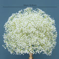 White Real Touch Gypsophila Baby Breath Artificial Flower Row Arrangement Wedding Table Centerpieces Floral Ball Window Display