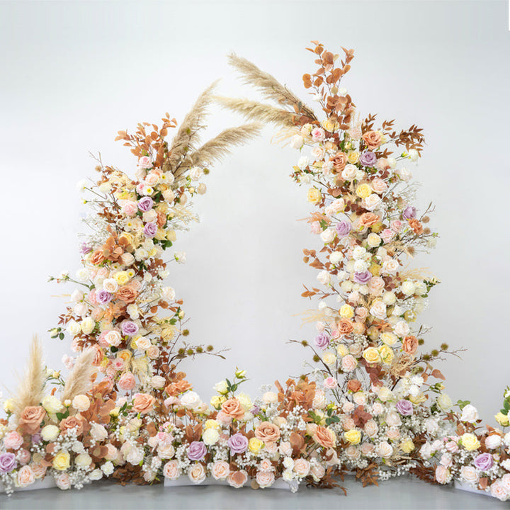 New Artificial flower decoration horn arch floral set excluding shelves