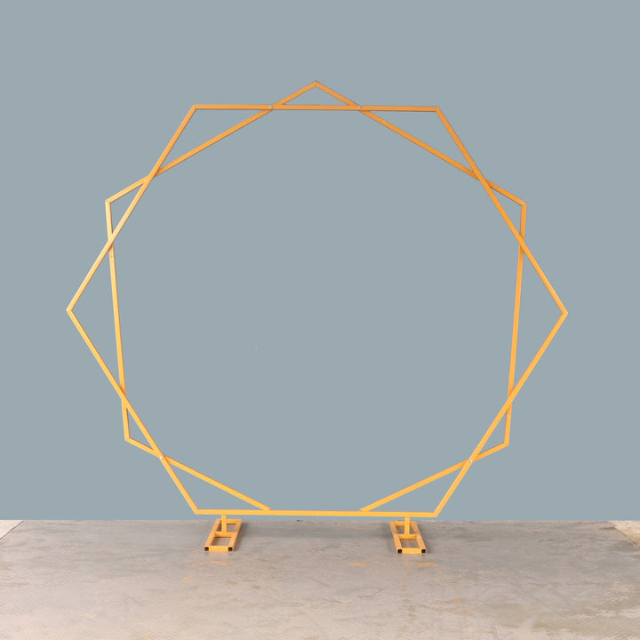 Double hexagonal wedding arch iron background props