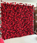 Flower Wall Red Roses Fabric Rolling Up Curtain Floral Backdrop Wedding Party Proposal Decor