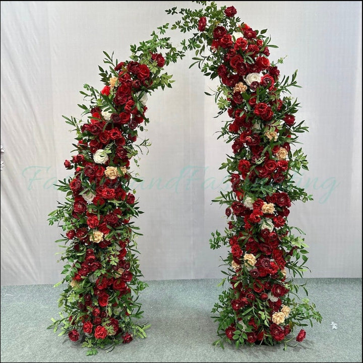 Trumpet Wedding Arch Arc Design Flower Faux Rose Arbor Flower Arrangement Set