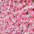 Simulated pink rose wall wedding background decoration