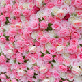 Simulated pink rose wall wedding background decoration