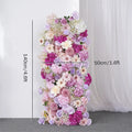 Pink Purple Babysbreath Dahlia 5D Flower Row Arrangement Wedding Backdrop Arch Kt Board Deco