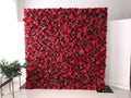 Simulated red and deep red rose cloth rolled flower wall party wedding background