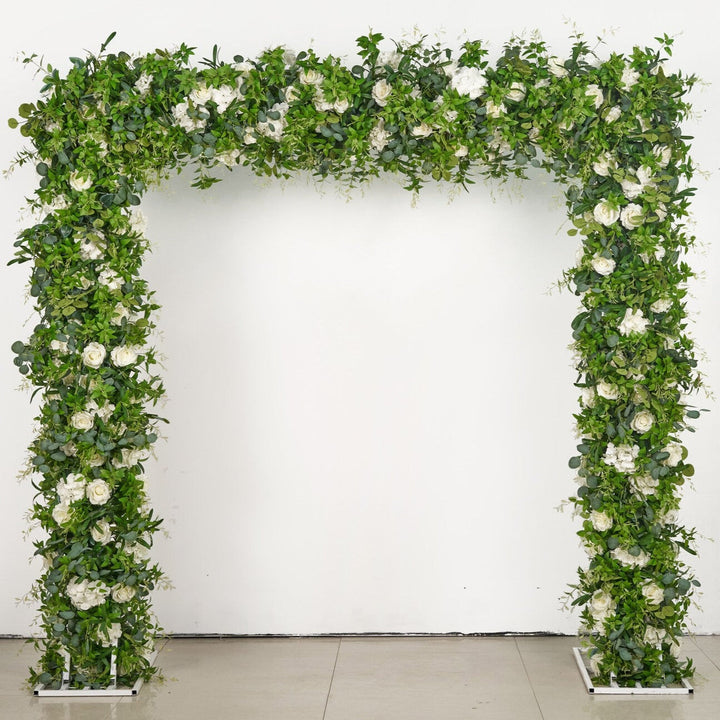 Square simulation flower arch  green forest series rose wedding party decoration