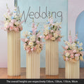 Pink Blue Four Piece Wedding Origami Roman Pillar Imitation Flower Decoration