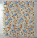 Simulated White Blue Orange Peony and Hydrangea Flower Wall Party Wedding Background